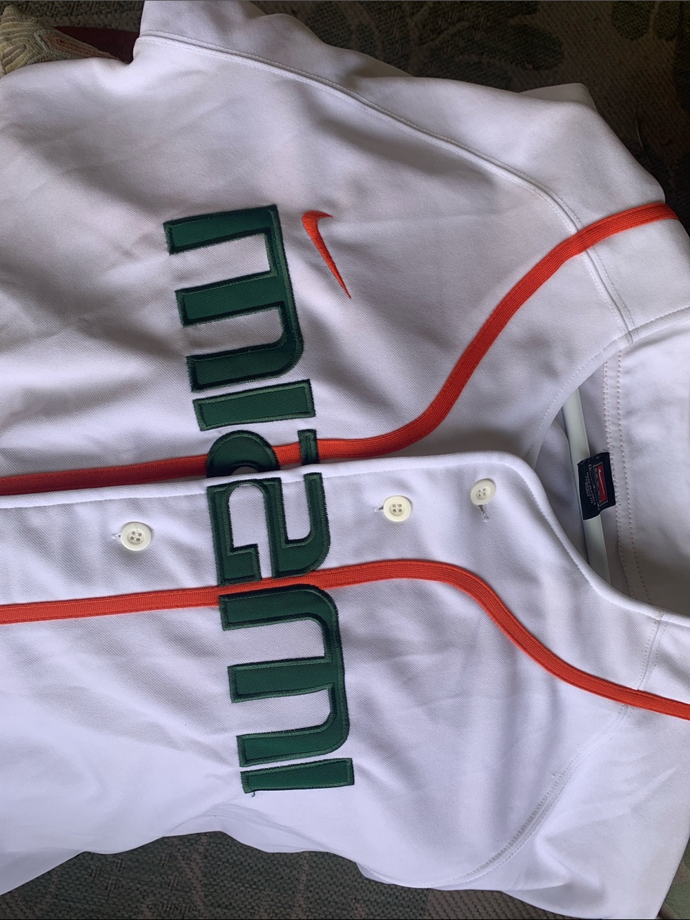 Vintage NCAA MIAMI HURRICANES AUTHENTIC BASEBALL JERSEY NIKE SIZE L - Picture 3 of 13